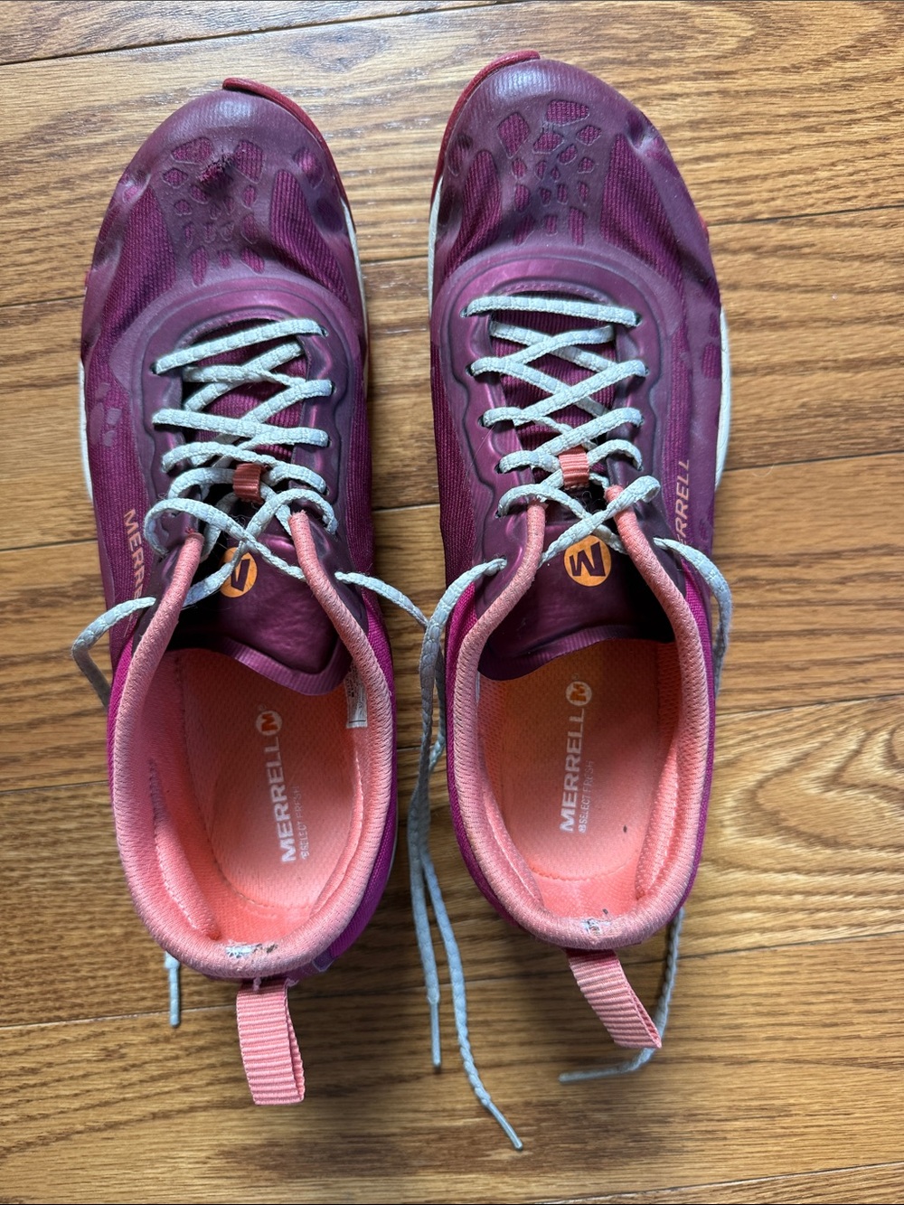 Merrell Women's Plum and Coral Lightweight Trail Sneakers
